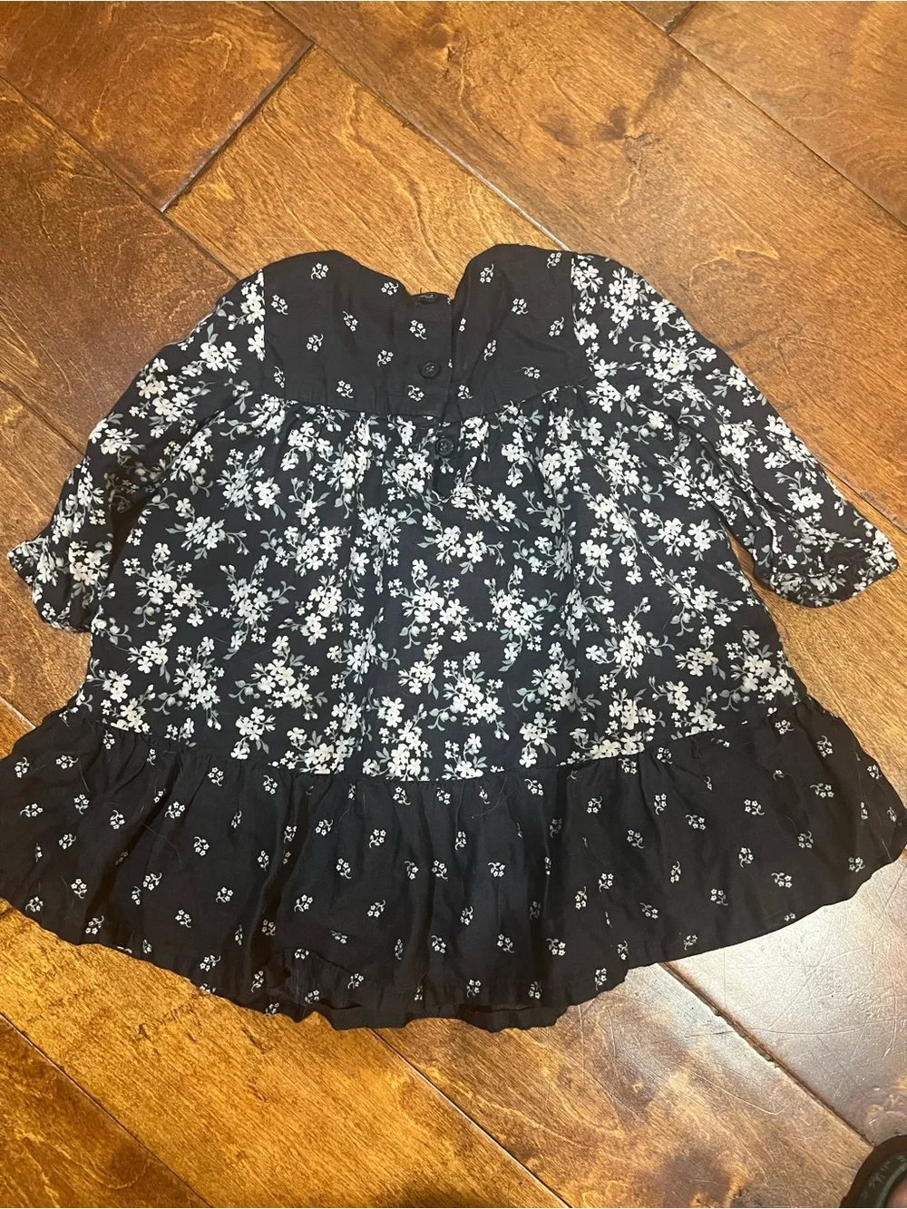OshKosh B'gosh Black Floral Long-Sleeve Dress